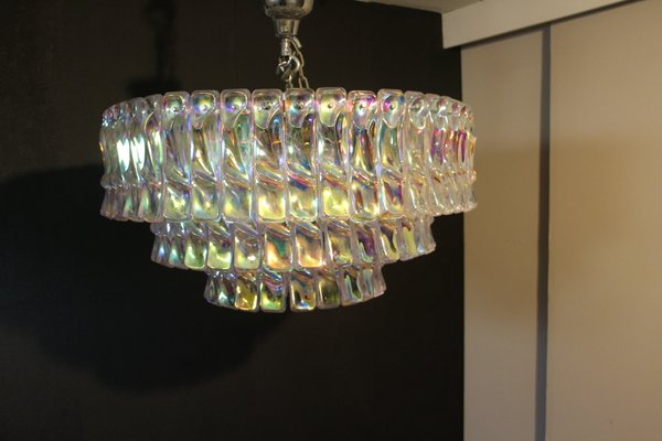 Mid-Century Murano Glass Iridescent Chandelier-YF-1065615