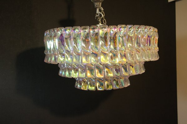 Mid-Century Murano Glass Iridescent Chandelier-YF-1065615