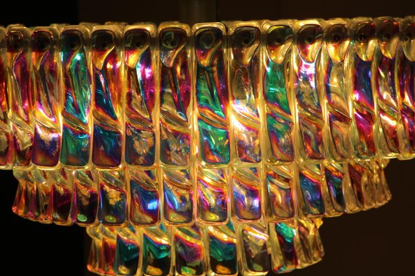 Mid-Century Murano Glass Iridescent Chandelier-YF-1065615