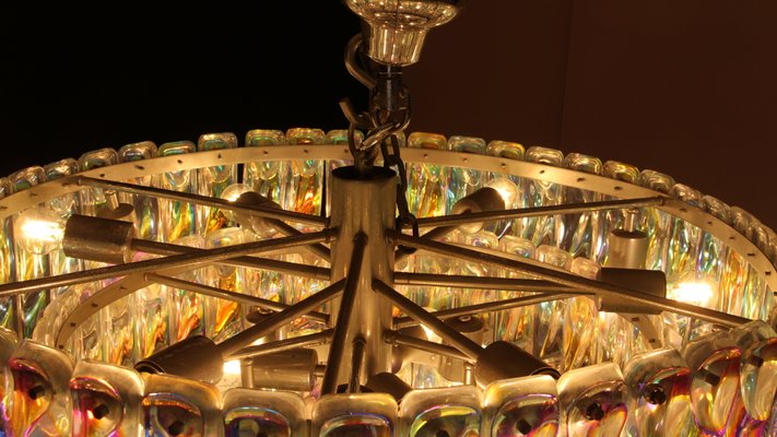 Mid-Century Murano Glass Iridescent Chandelier-YF-1065615