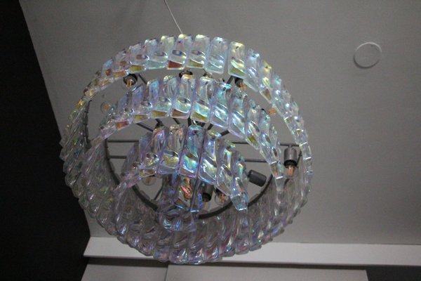 Mid-Century Murano Glass Iridescent Chandelier-YF-1065615