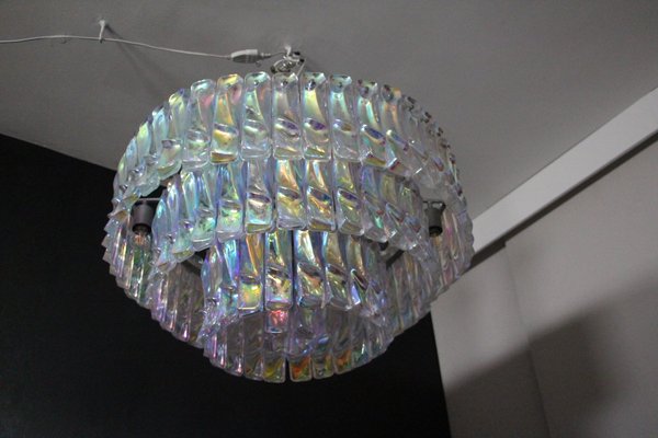 Mid-Century Murano Glass Iridescent Chandelier-YF-1065615