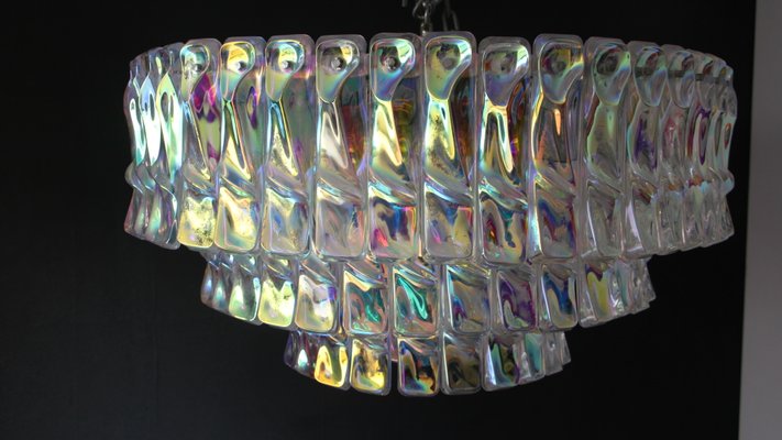 Mid-Century Murano Glass Iridescent Chandelier-YF-1065615