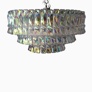 Mid-Century Murano Glass Iridescent Chandelier-YF-1065615