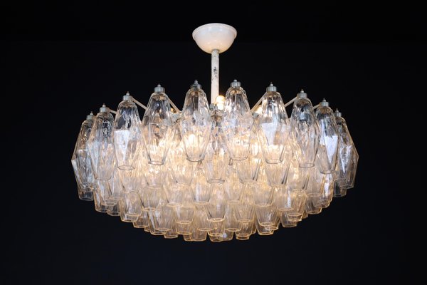 Mid-Century Murano Glass Poliedri Chandelier attributed to Carlo Scarpafor for Venini, Italy, 1960s-TRW-1797113