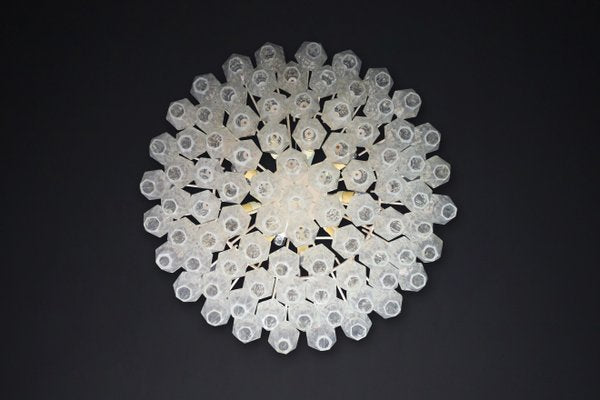 Mid-Century Murano Glass Poliedri Chandelier attributed to Carlo Scarpafor for Venini, Italy, 1960s-TRW-1797113