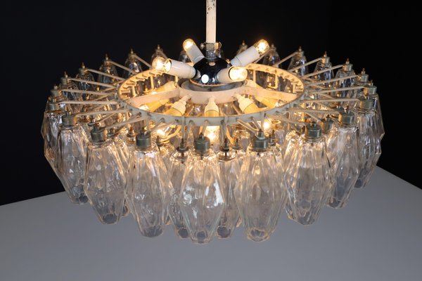 Mid-Century Murano Glass Poliedri Chandelier attributed to Carlo Scarpafor for Venini, Italy, 1960s-TRW-1797113