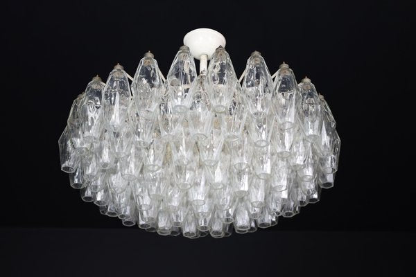 Mid-Century Murano Glass Poliedri Chandelier attributed to Carlo Scarpafor for Venini, Italy, 1960s-TRW-1797113