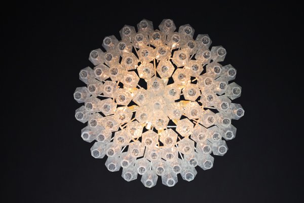 Mid-Century Murano Glass Poliedri Chandelier attributed to Carlo Scarpafor for Venini, Italy, 1960s-TRW-1797113