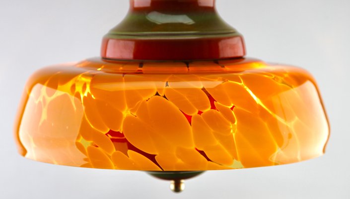 Mid-Century Murano Glass Shade in Various Colours Ceramic Mount Pendant Light-MJY-1150360