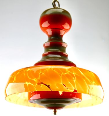 Mid-Century Murano Glass Shade in Various Colours Ceramic Mount Pendant Light-MJY-1150360