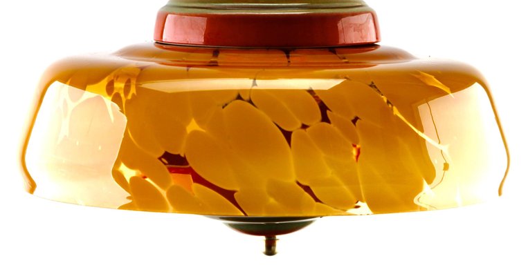 Mid-Century Murano Glass Shade in Various Colours Ceramic Mount Pendant Light-MJY-1150360