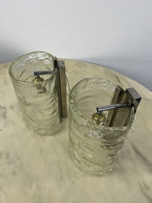 Mid-Century Murano Glass Wall Lamps in the style of Gino Cenedese, 1960s, Set of 2-YST-2035967