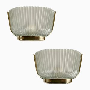 Mid-Century Murano Glass Wall Lights by Archimedes Seguso, Italy, 1940s, Set of 2-EW-1763421