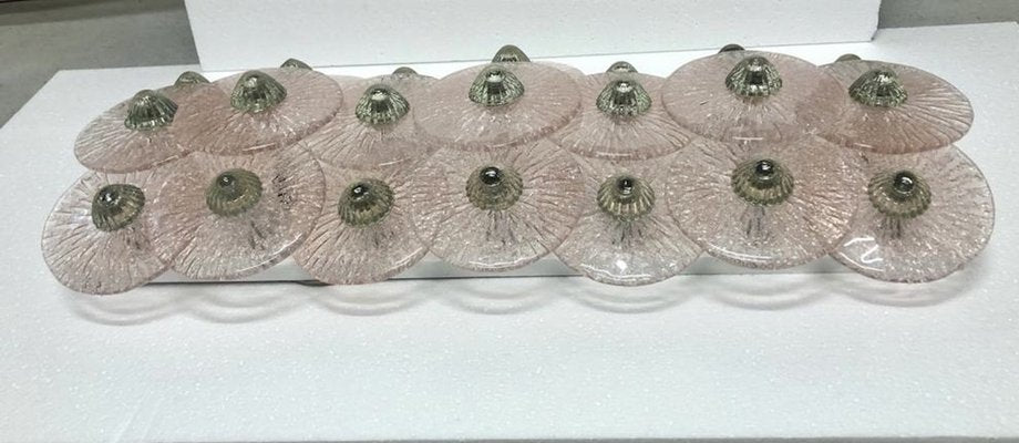 Mid-Century Murano Pink and Green Glass Wall Light, 1950s-UH-1397192