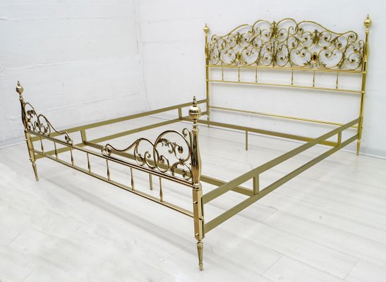 Mid-Century Neoclassical Style Italian Double Brass Daybed, 1960s-FER-729269