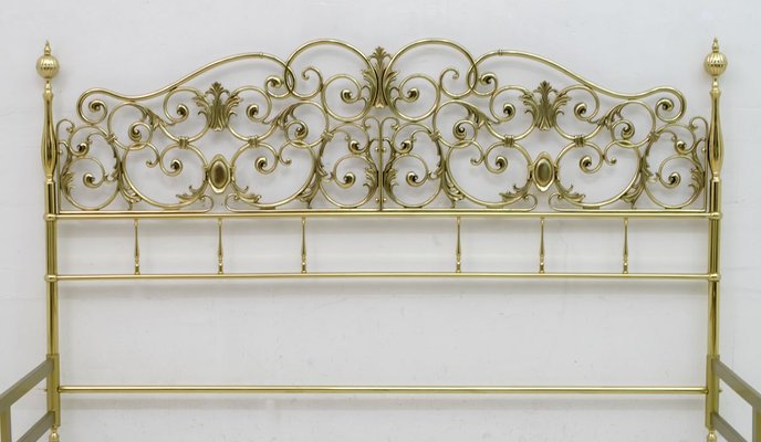 Mid-Century Neoclassical Style Italian Double Brass Daybed, 1960s-FER-729269