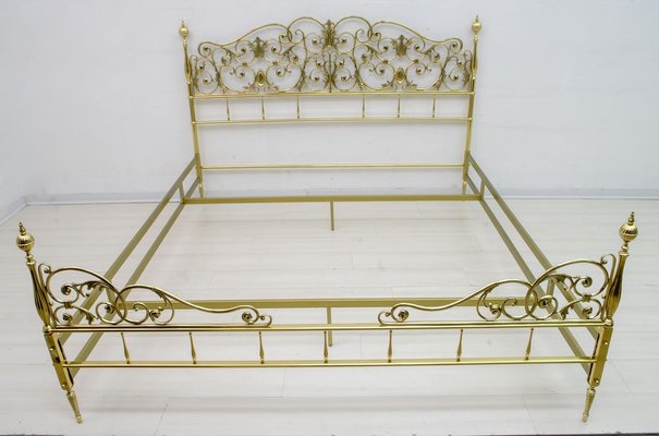 Mid-Century Neoclassical Style Italian Double Brass Daybed, 1960s-FER-729269