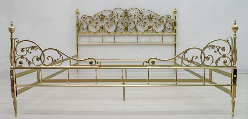 Mid-Century Neoclassical Style Italian Double Brass Daybed, 1960s-FER-729269