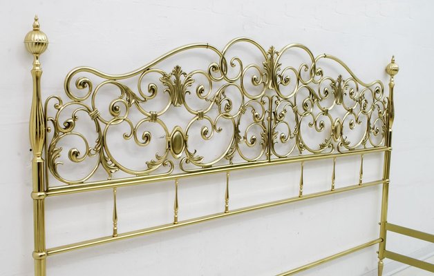 Mid-Century Neoclassical Style Italian Double Brass Daybed, 1960s-FER-729269