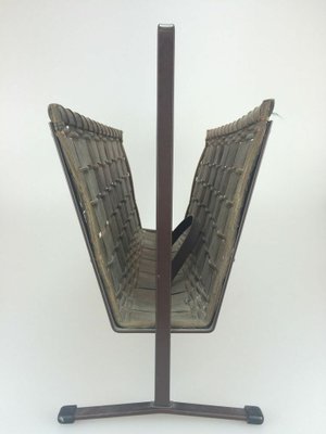 Mid-Century Newspaper Stand in Braided Metal-EJL-1139014