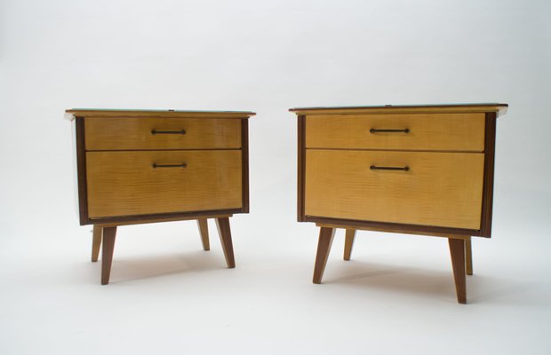 Mid-Century Nightstands, 1950s, Set of 2-KQB-618764