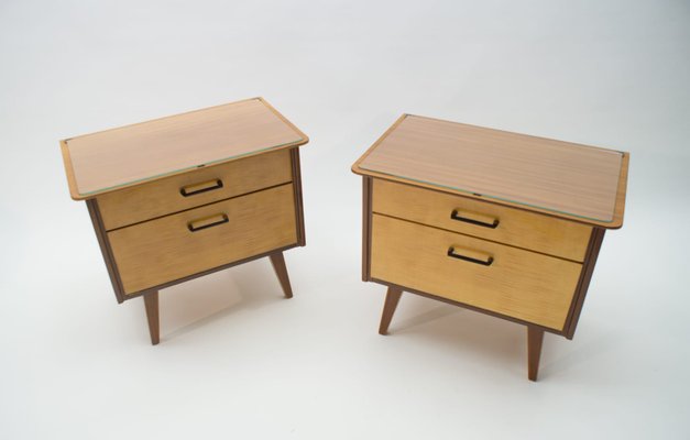 Mid-Century Nightstands, 1950s, Set of 2-KQB-618764