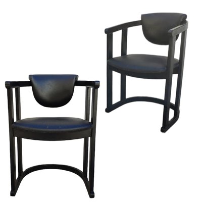 Mid-Century Nordic Black Chairs, Set of 2-TCS-1812004