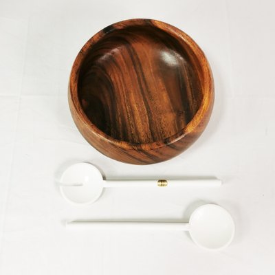 Mid-Century Norway Teak Bowl & Cutlery, 1960s, Set of 3-ZTG-1756513