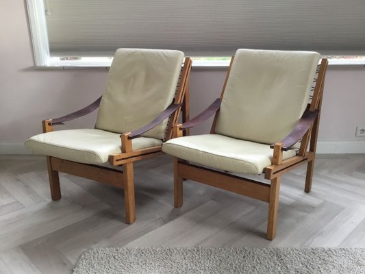 Mid-Century Norwegian Leather Lounge Chairs by Torbjørn Afdal for Bruksbo, 1960s, Set of 2