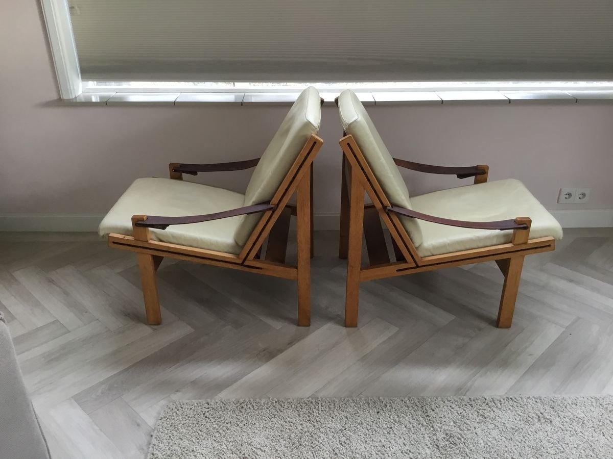 Mid-Century Norwegian Leather Lounge Chairs by Torbjørn Afdal for Bruksbo, 1960s, Set of 2