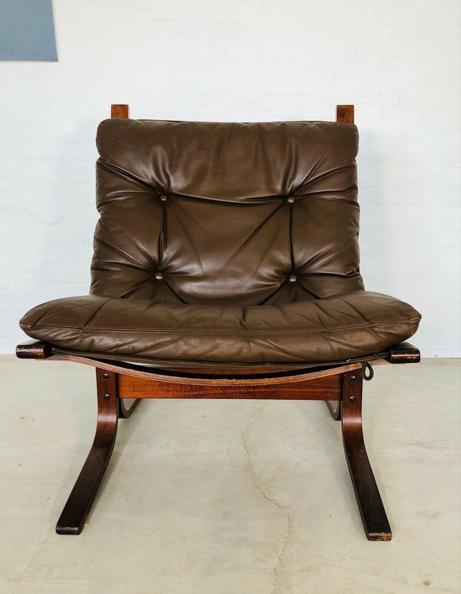 Mid-Century Norwegian Leather Seista Chair by Ingmar Relling