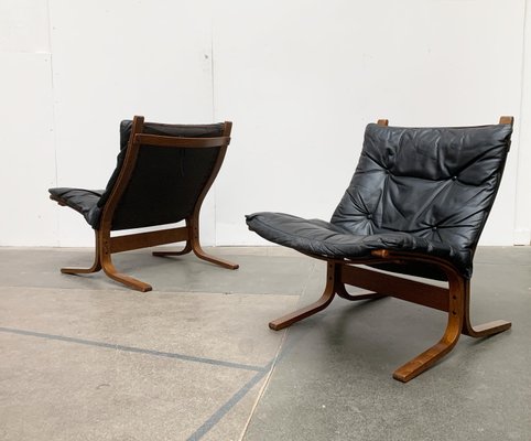 Mid-Century Norwegian Siesta Lounge Chairs and Glass Side Table Set by Ingmar Relling for Westnofa-UAH-1054420