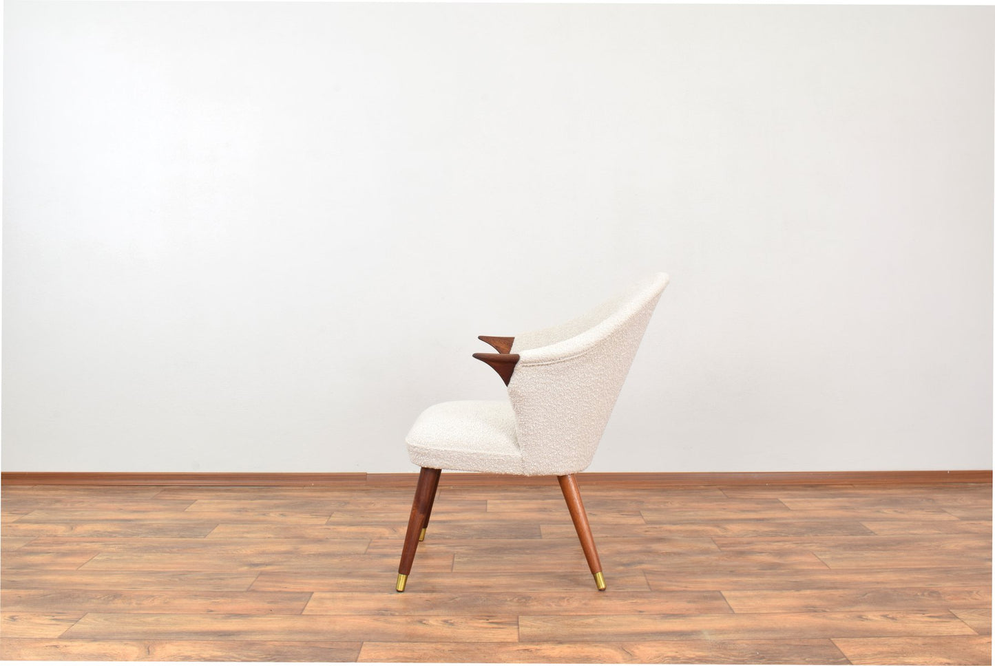 Mid-Century Norwegian Teak & Boucle Armchair, 1960s