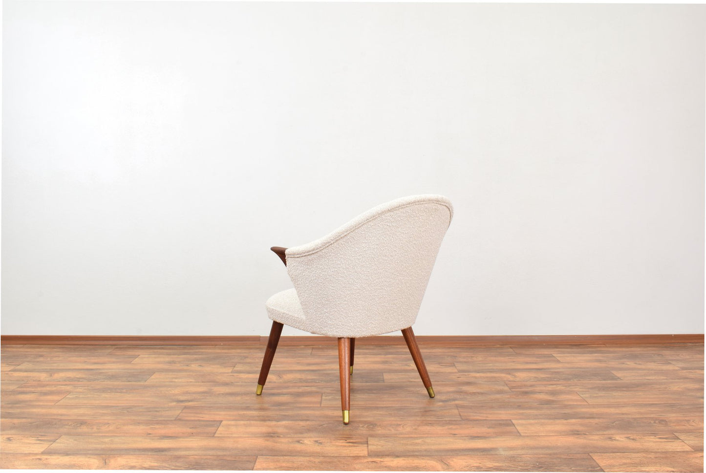 Mid-Century Norwegian Teak & Boucle Armchair, 1960s