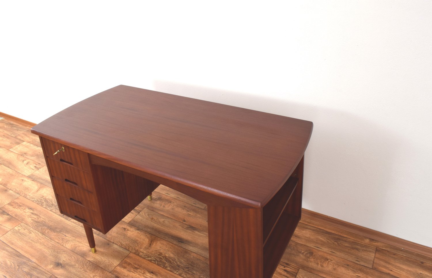 Mid-Century Norwegian Teak Desk Model 44 from Brødrene Jåtogs Møbelfabrikk, 1950s