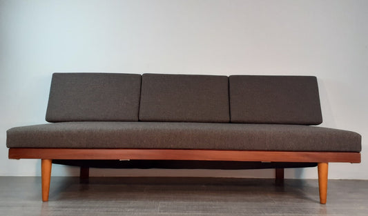 Mid-Century Norwegian Teak Ekornes Edition Svane Combina Daybed Sofa with Gray Fabric by Ingmar Relling for Ekornes, 1960s