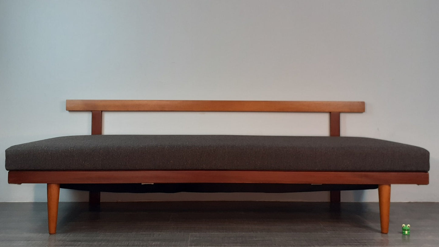 Mid-Century Norwegian Teak Ekornes Edition Svane Combina Daybed Sofa with Gray Fabric by Ingmar Relling for Ekornes, 1960s