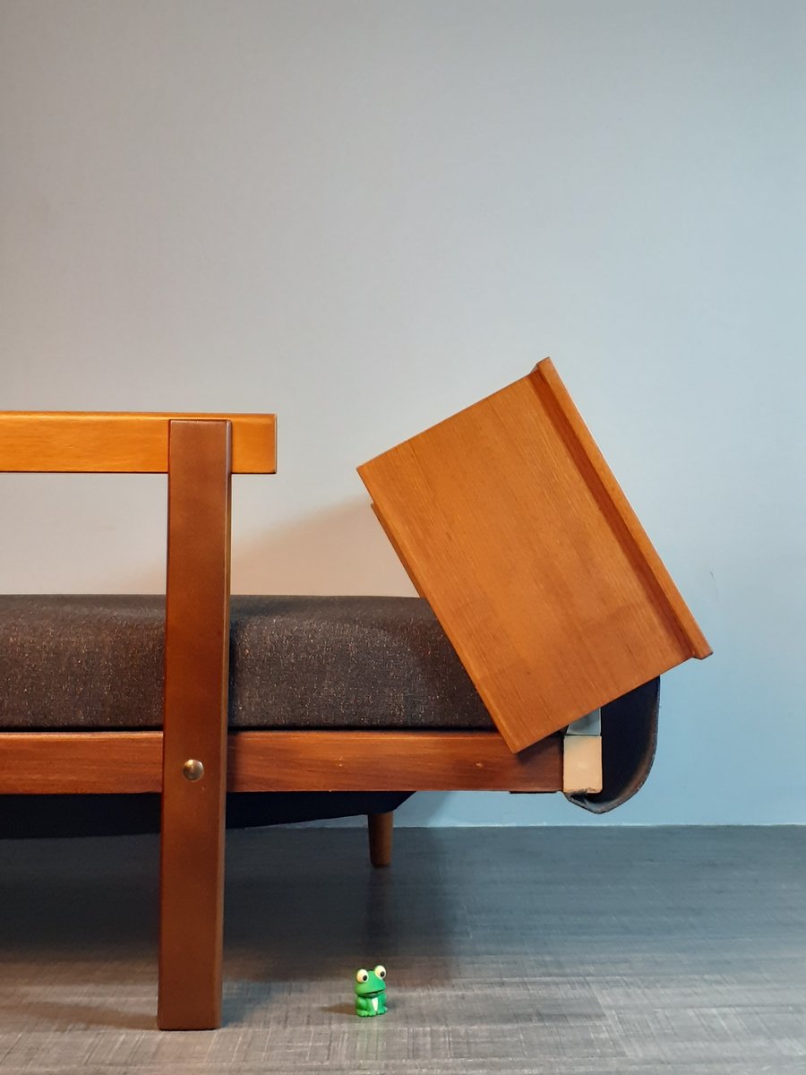 Mid-Century Norwegian Teak Svanette Sofa Daybed with Anthracite Fabric by Ingmar Rellling for Ekornes, 1960s