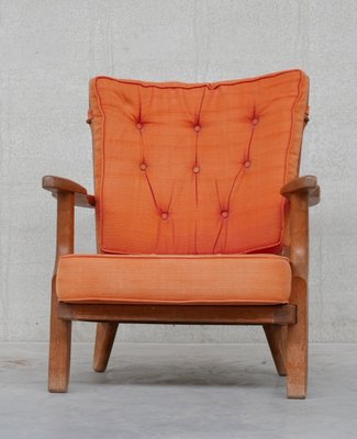 Mid-Century Oak Armchair by Guillerme Et Chambron-JRP-1077262