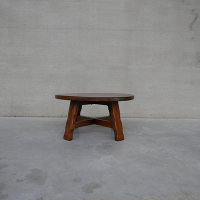 Mid-Century Oak Brutalist Belgium Coffee Table-JRP-998275