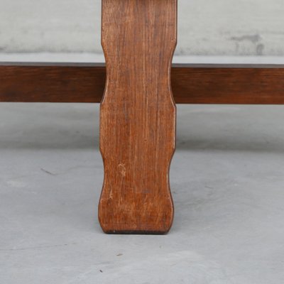 Mid-Century Oak Brutalist Belgium Coffee Table-JRP-998275