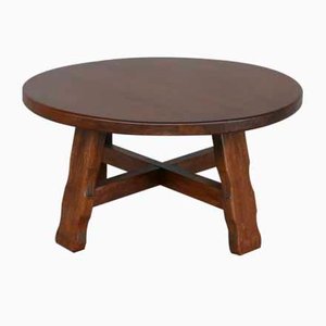 Mid-Century Oak Brutalist Belgium Coffee Table-JRP-998275