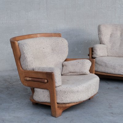 Mid-Century Oak Denis Armchair and Sofa Set by Guillerme Et Chambron, Set of 2-JRP-1116031