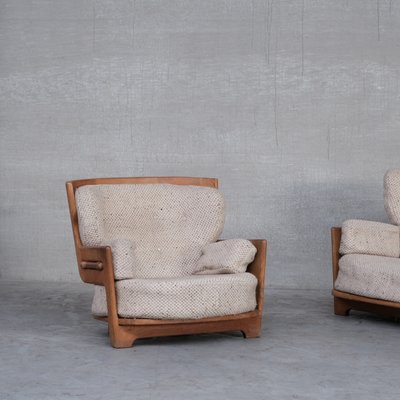 Mid-Century Oak Denis Armchair and Sofa Set by Guillerme Et Chambron, Set of 2-JRP-1116031