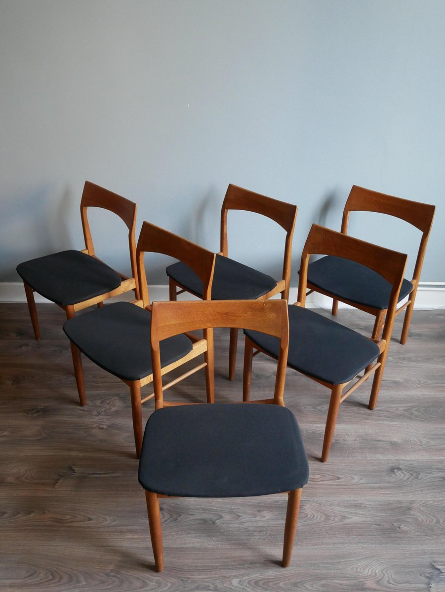 Mid-Century Oak Dining Chairs by Henning Kjærnulf for Vejle Mobelfabrik, Set of 6