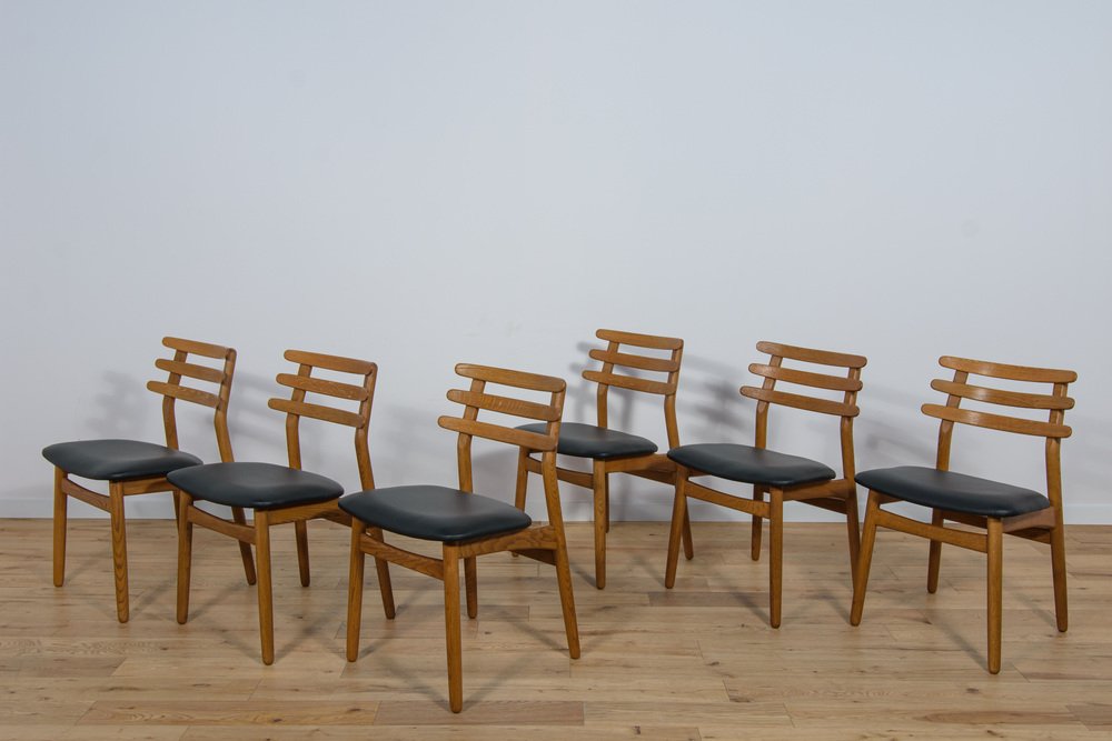 Mid-Century Oak Dining Chairs by Poul Volther for FDB Mobler, Denmark, 1960s, Set of 6