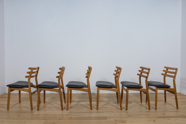 Mid-Century Oak Dining Chairs by Poul Volther for FDB Mobler, Denmark, 1960s, Set of 6-NIT-1735990