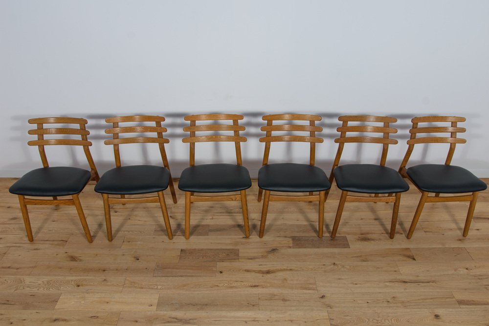 Mid-Century Oak Dining Chairs by Poul Volther for FDB Mobler, Denmark, 1960s, Set of 6