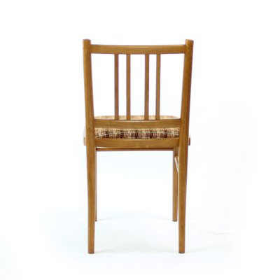 Mid-Century Oak & Fabric Dining Chairs from TON, Czechoslovakia, Set of 4-UL-1215375